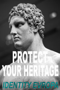 A second sticker had this image promoting the group Identity Evropa.