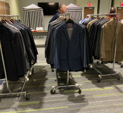 Free professional clothing was offered at an event organized by the Evelyn K. Davis Center at the Ankeny DMACC campus, Building 5, on Friday, April 1. Photo by Halle Reynolds.